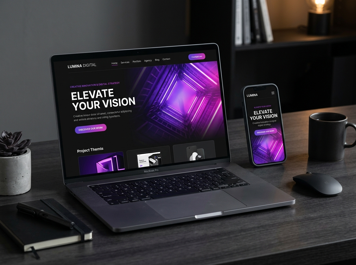 Modern web sitesi tasarımı çalışması